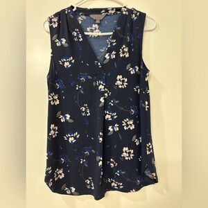 Mi Blue and White Blouse Elegant Top